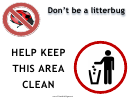 Litter Bug Sign Template