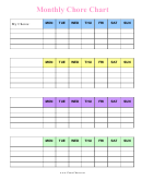 Pastel Monthly Chore Chart