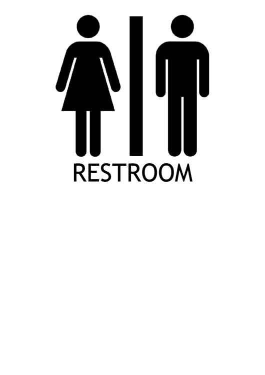 Restroom With Caption Sign Printable pdf