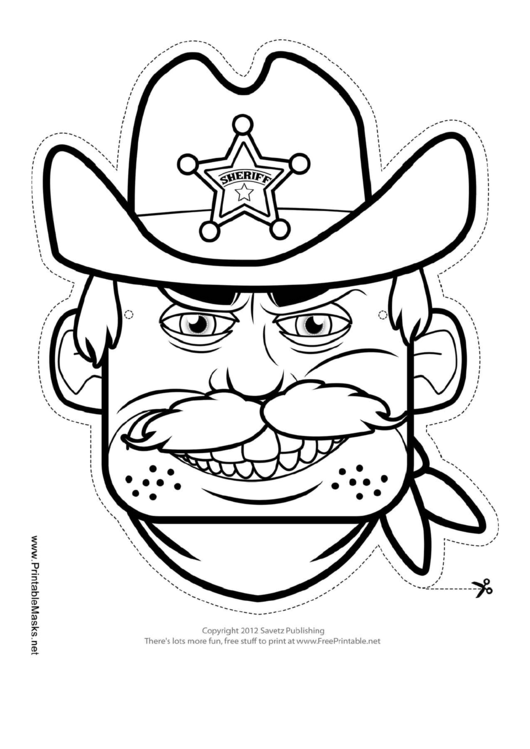 Sheriff Mask Template Printable pdf