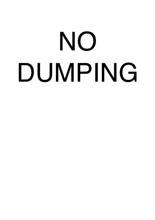No Dumping Sign Template printable pdf download