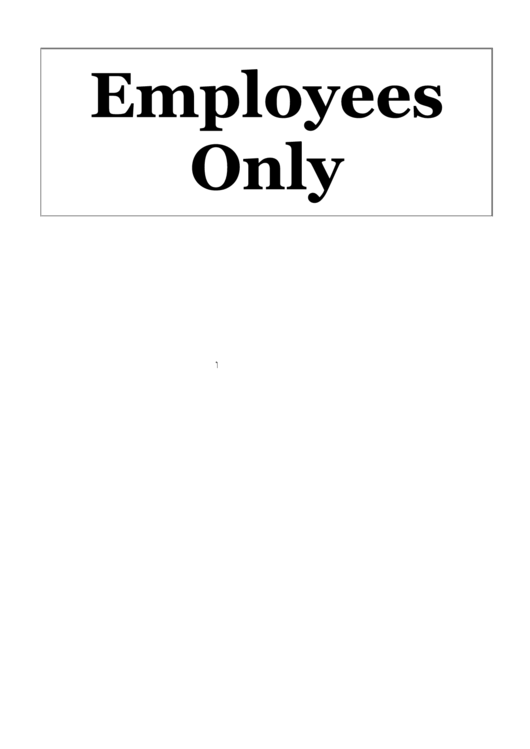Employees Only Sign Template Printable pdf