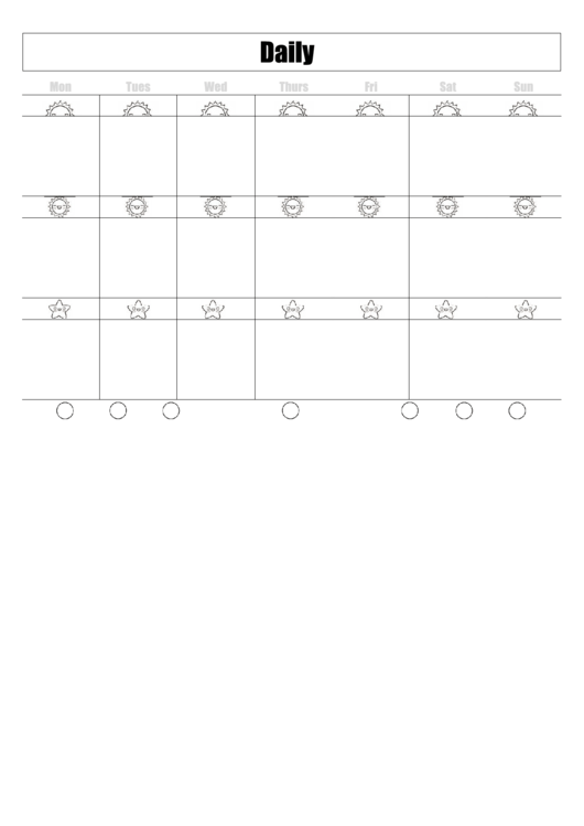 Two Page Daily Planner Template (Black And White) Printable pdf