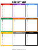 Grocery List Template (by Section) - Colorful