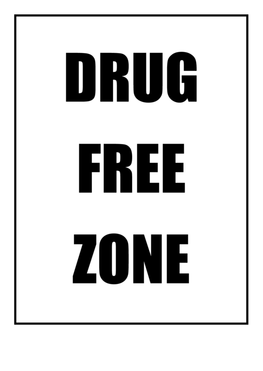 Drug Free Zone Sign Template Printable pdf