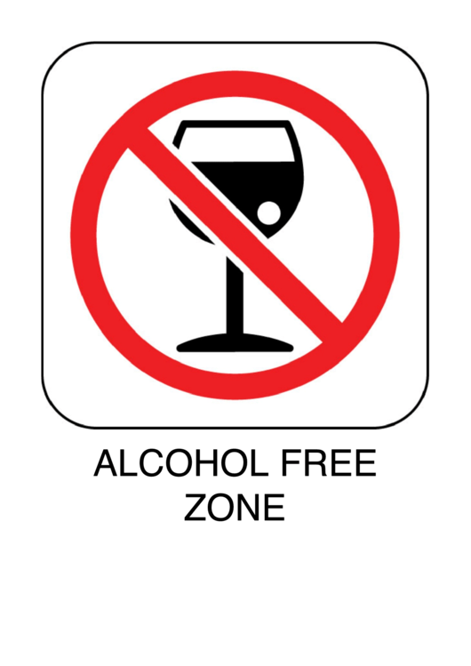 Alcohol Free Zone Sign Template Printable pdf