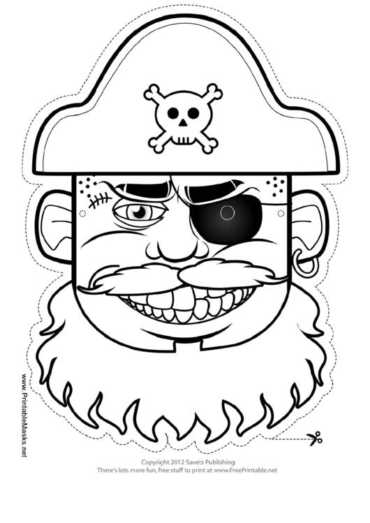Fillable Pirate Mask Outline Template Printable pdf