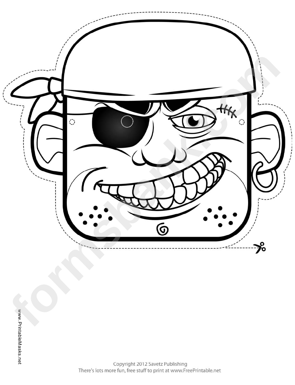 Pirate Mask Outline Template