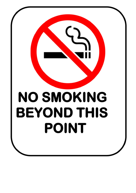 No Smoking Beyond This Point Printable pdf