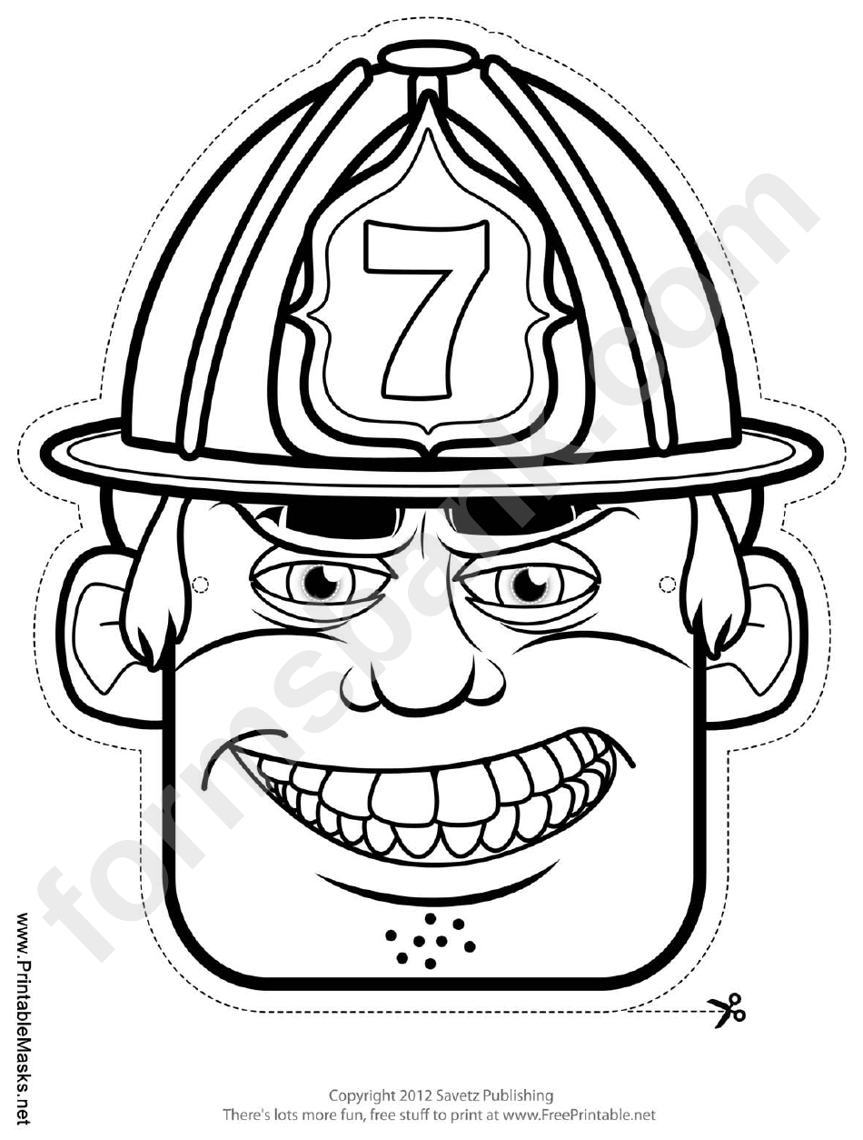 Fireman Mask Outline Template