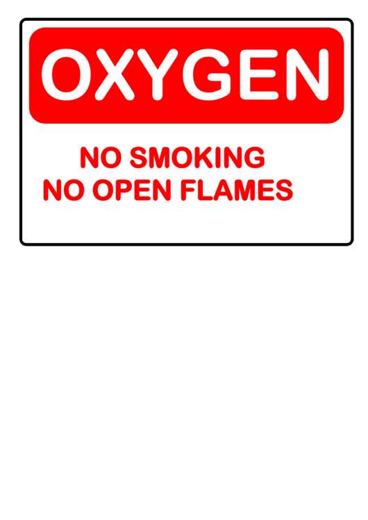 No Smoking Oxygen Alert Printable pdf