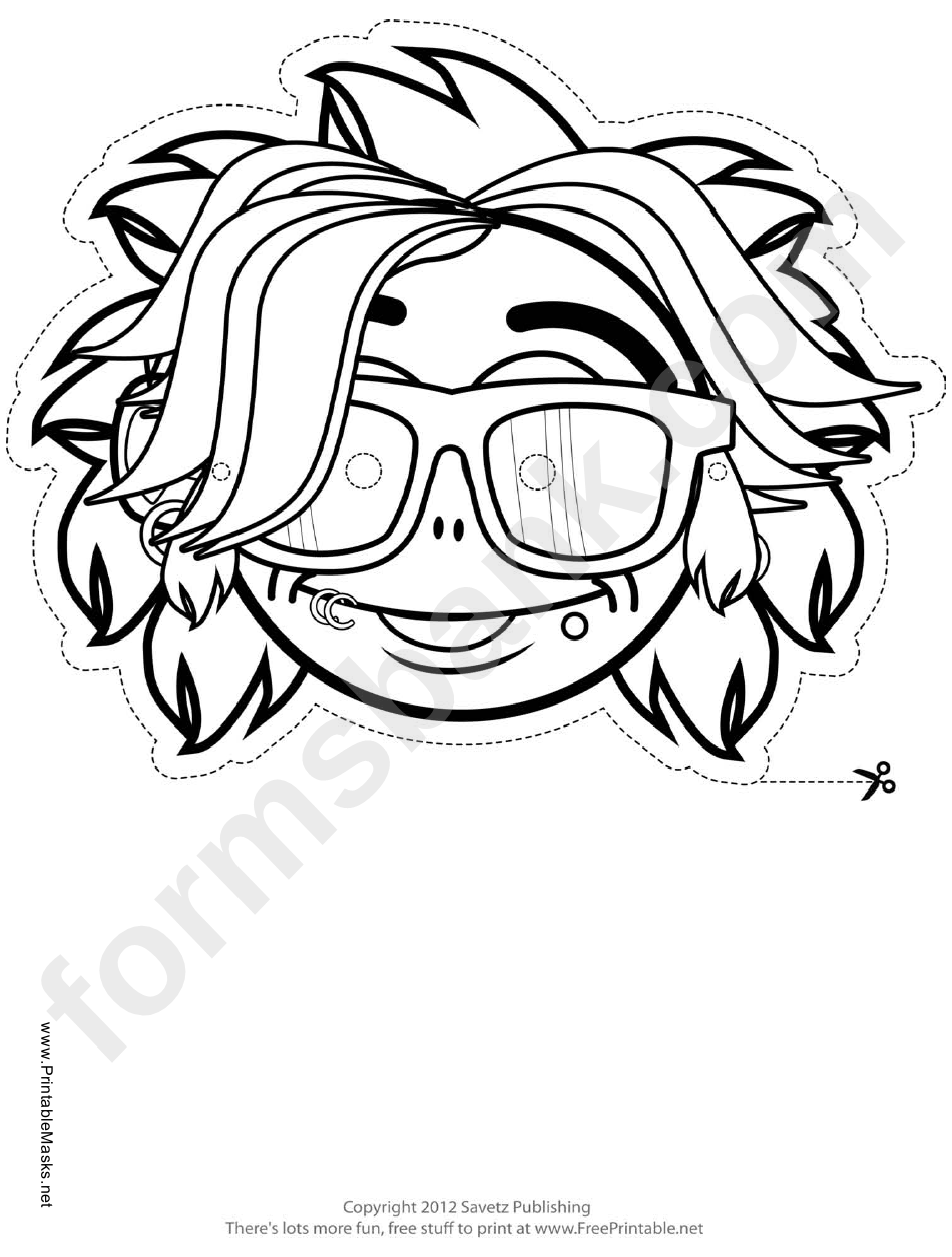 Hippy Mask Outline Template