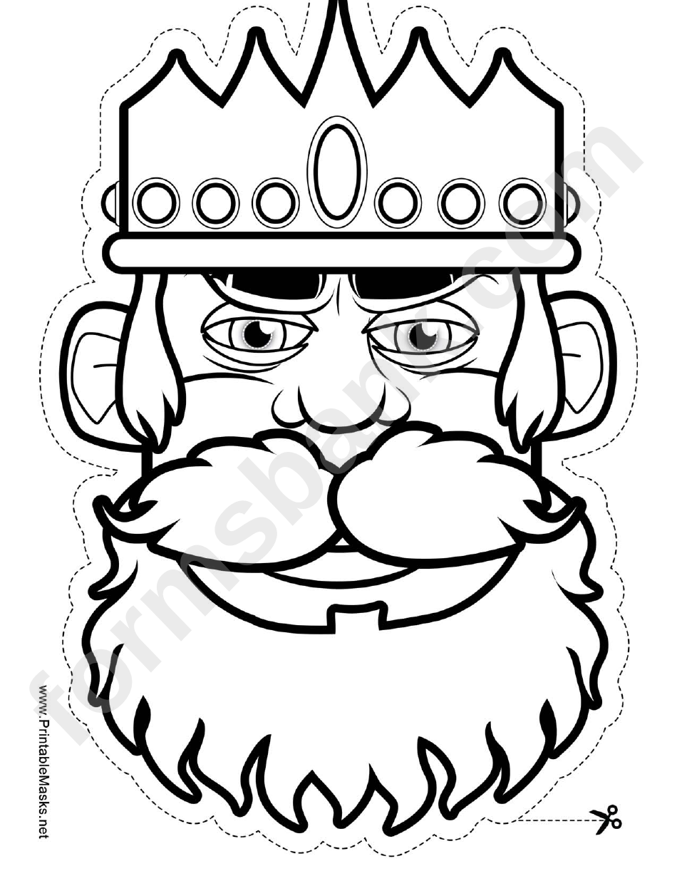 King Mask Outline Template