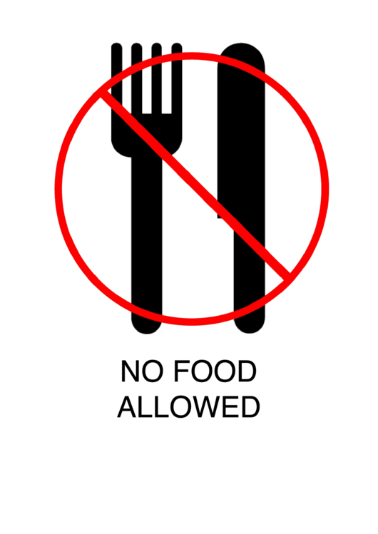Fillable No Food Allowed Printable pdf