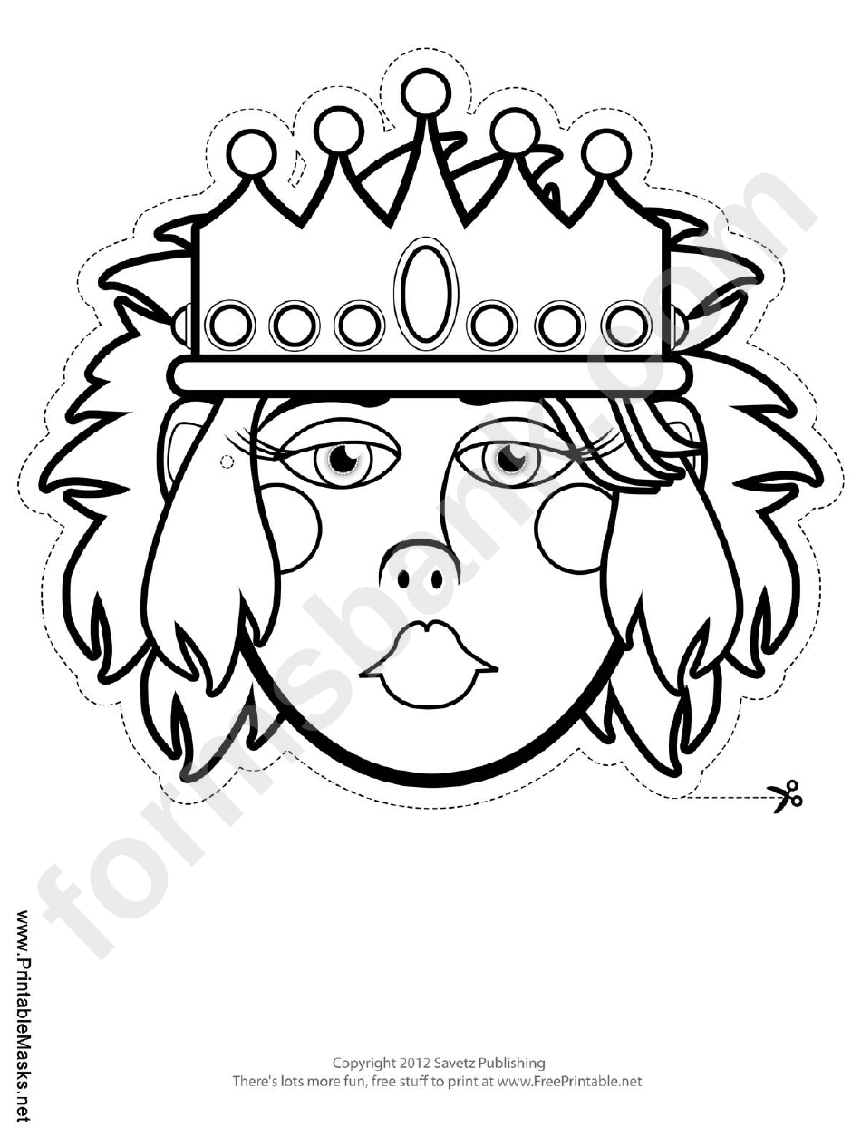 Queen Mask Outline Template