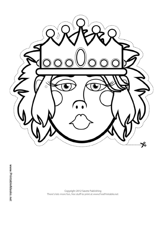 Fillable Queen Mask Outline Template Printable pdf
