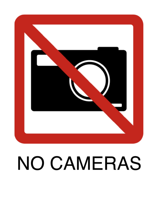 No Cameras Sign Template Printable pdf