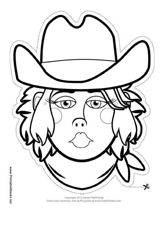 Fillable Female Bandit Mask Outline Template Printable pdf