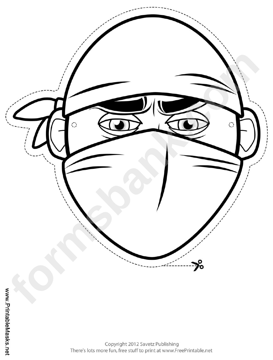 Ninja Mask Outline Template