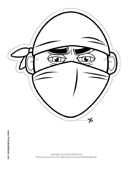 Fillable Ninja Mask Outline Template Printable pdf