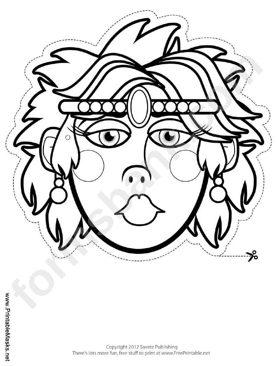 Female Mask Outline Template