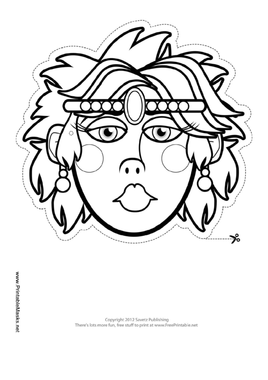 Fillable Female Mask Outline Template Printable pdf