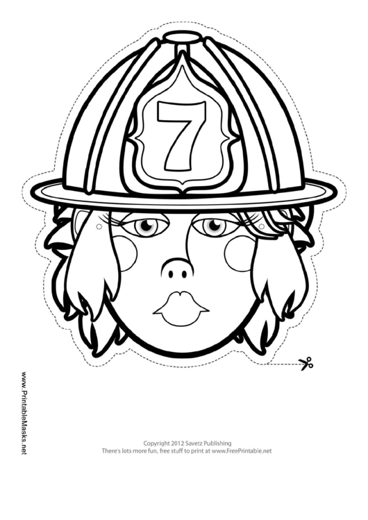 Fillable Firewoman Mask Outline Template Printable pdf
