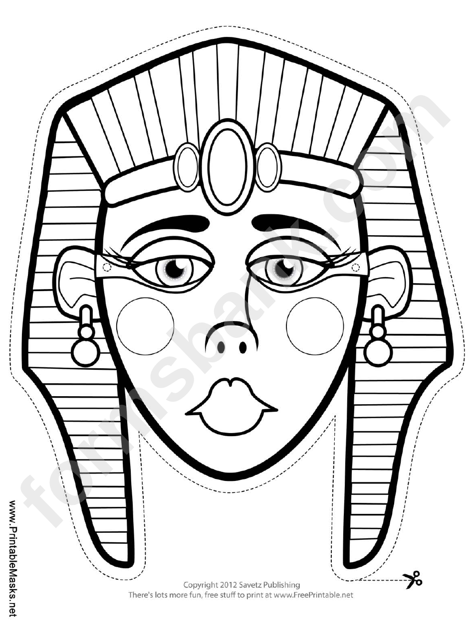 Egyptian Mask Outline Template