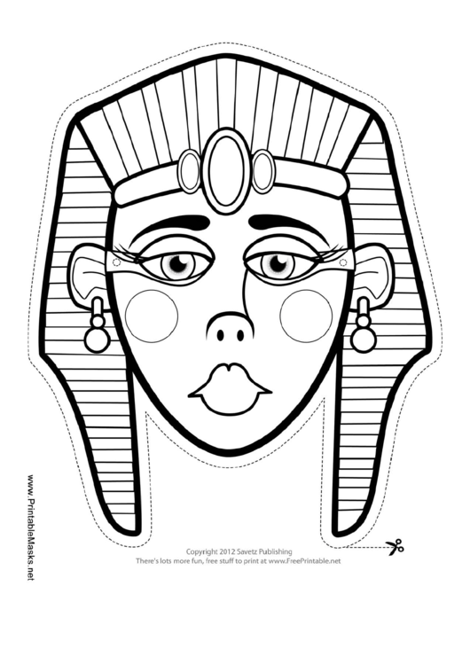 Fillable Egyptian Mask Outline Template Printable pdf