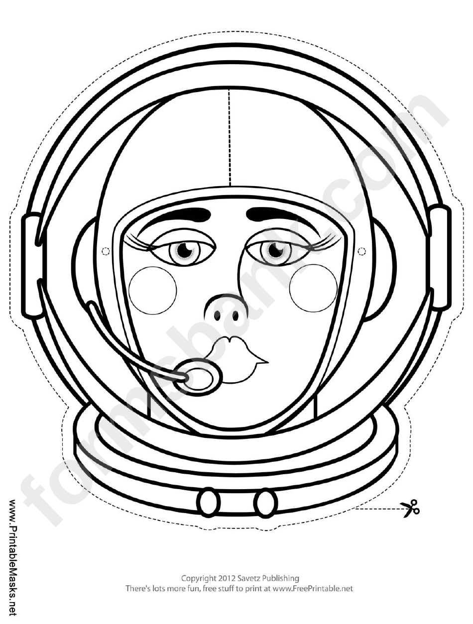 Space Woman Mask Outline Template