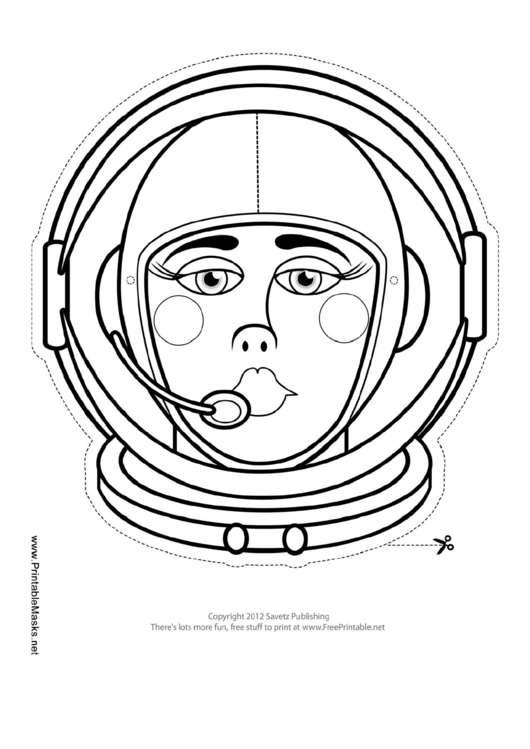 Fillable Space Woman Mask Outline Template Printable pdf