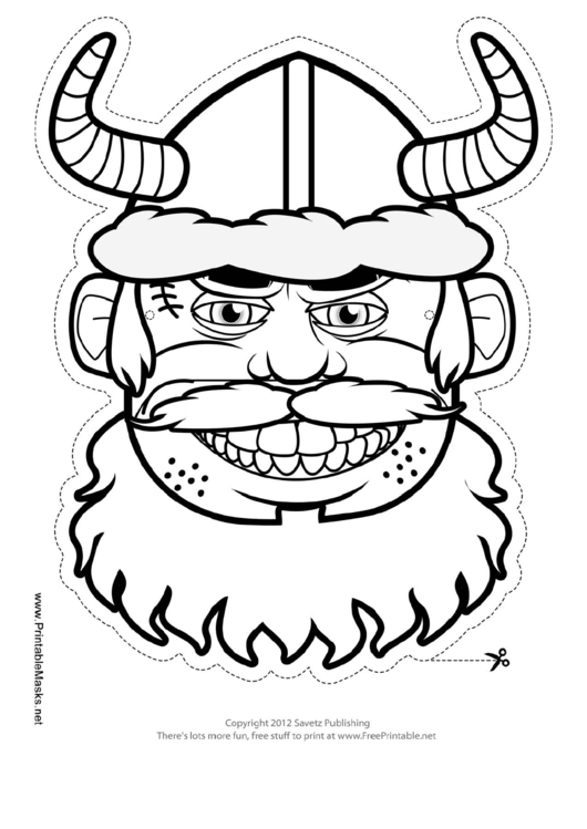 Fillable Vikings Mask Outline Template Printable pdf