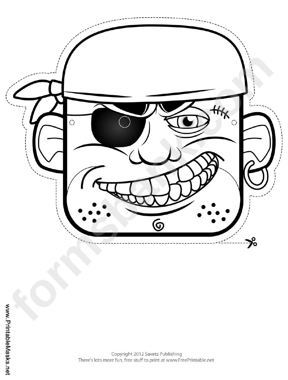 Pirate Mask Outline Template