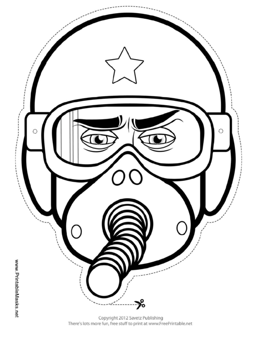 Fillable Pilot Mask Outline Template Printable pdf