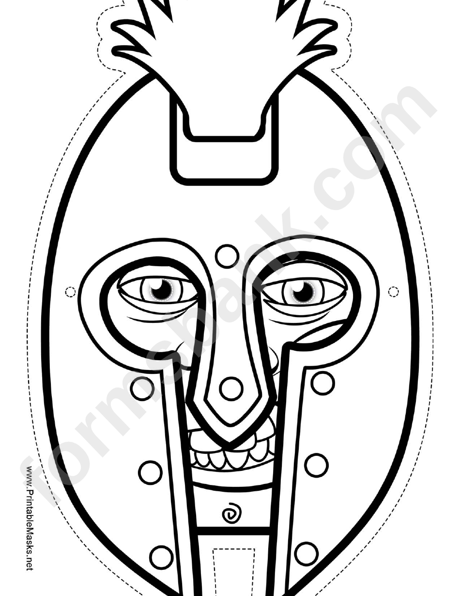 Knight Mask Outline Template