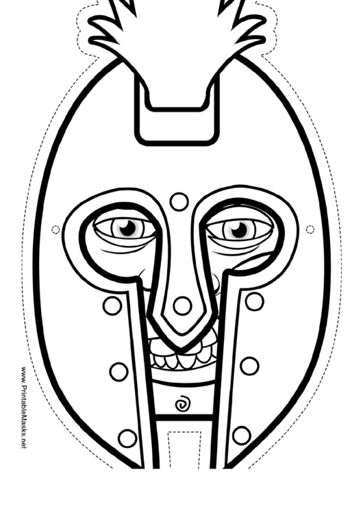 Fillable Knight Mask Outline Template Printable pdf