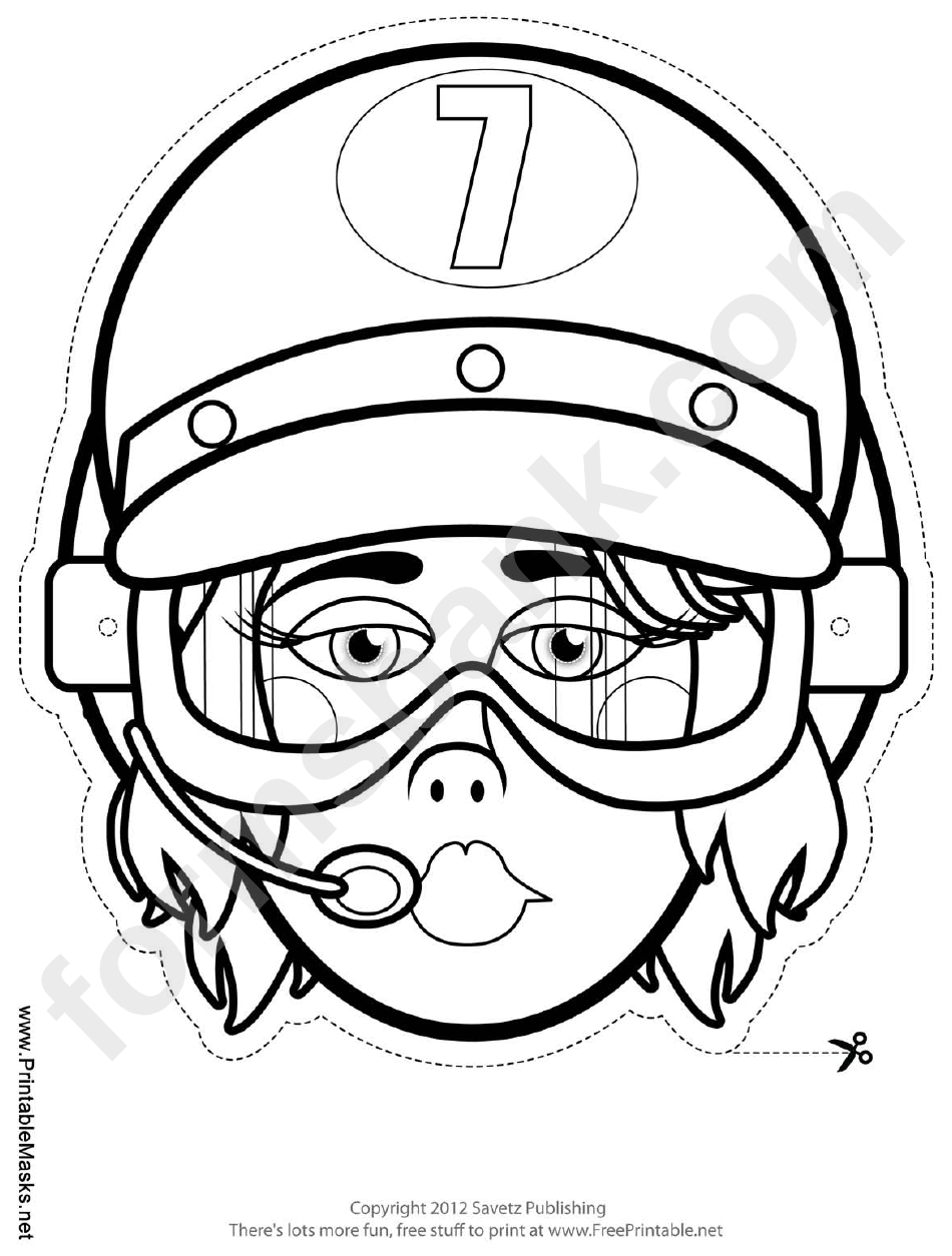 Pilot Female Mask Outline Template