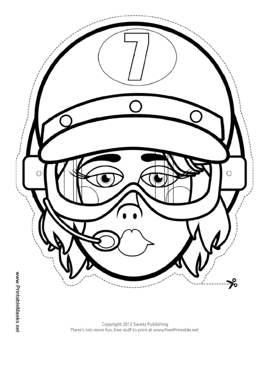 Fillable Pilot Female Mask Outline Template Printable pdf