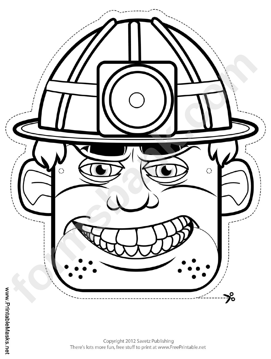 Miner Mask Outline Template