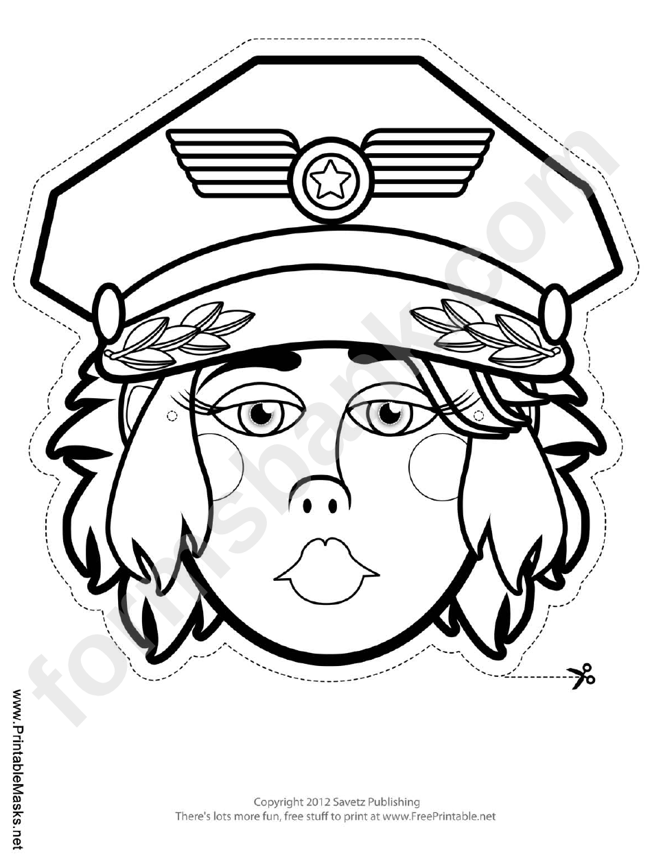 Air Force Female Mask Outline Template