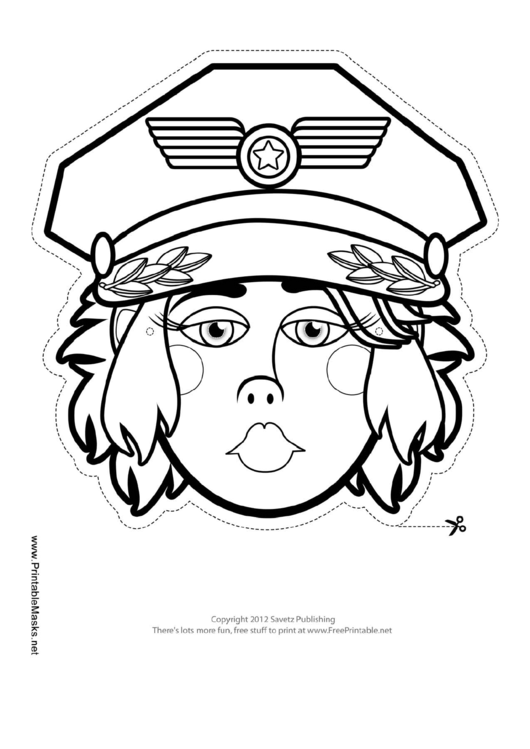 Fillable Air Force Female Mask Outline Template Printable pdf
