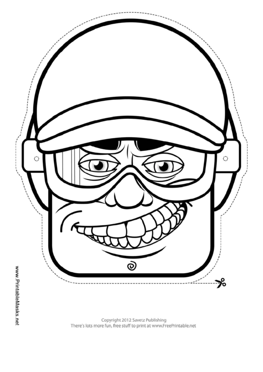 Fillable Ski Mask Outline Template Printable pdf
