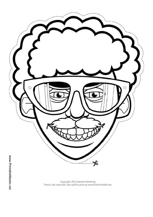 Fillable Goggles Mask Outline Template Printable pdf