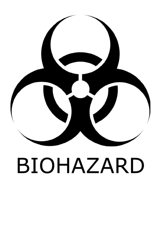 Biohazard With Caption Sign Printable pdf