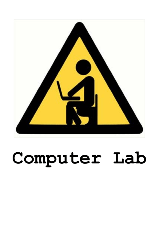 Computer Lab Sign Template Printable pdf