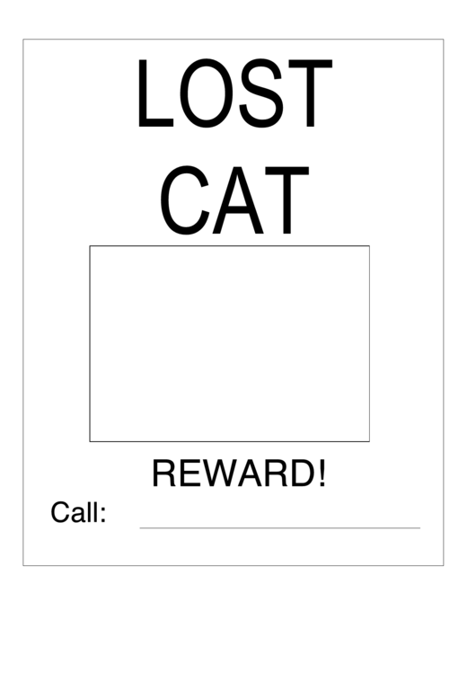 Lost Cat Poster Template Printable pdf
