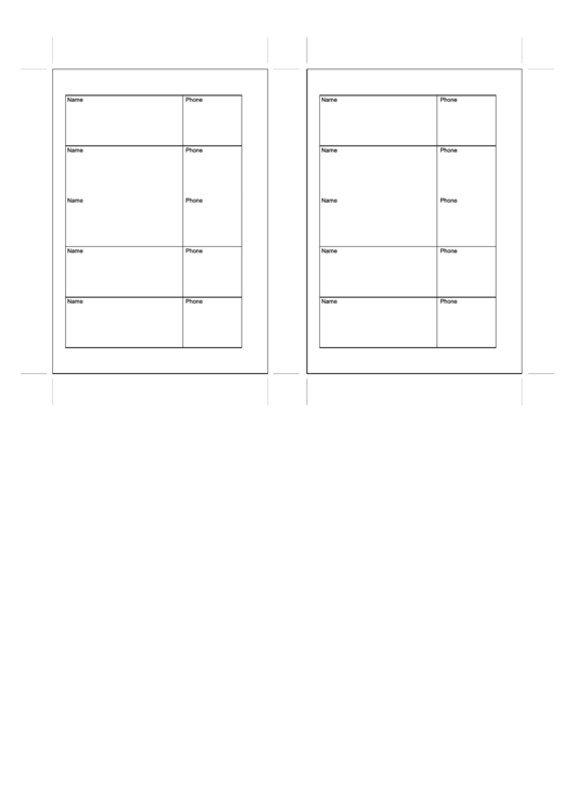 A6 Phone Book Organizer Template - 2 Per Page Printable pdf