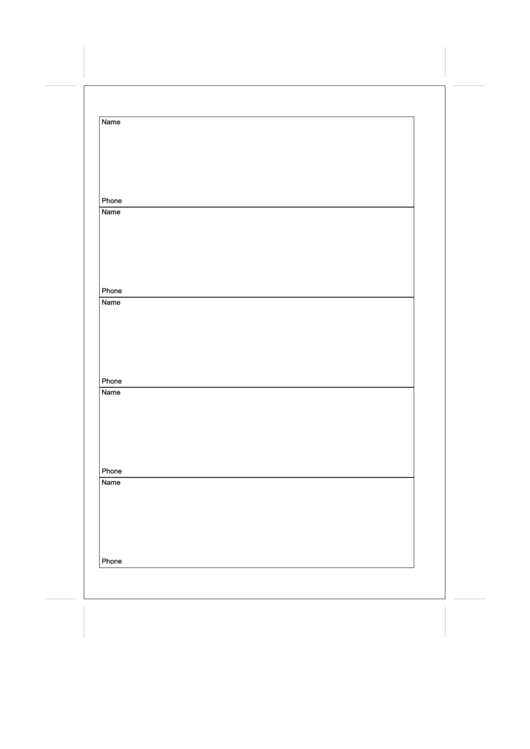 A5 Phone Book Organizer Template Printable pdf