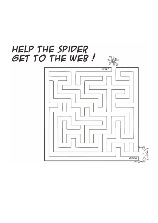 Spider Web Maze Template Printable pdf