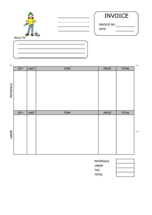 Plumber Female Invoice Template Printable pdf